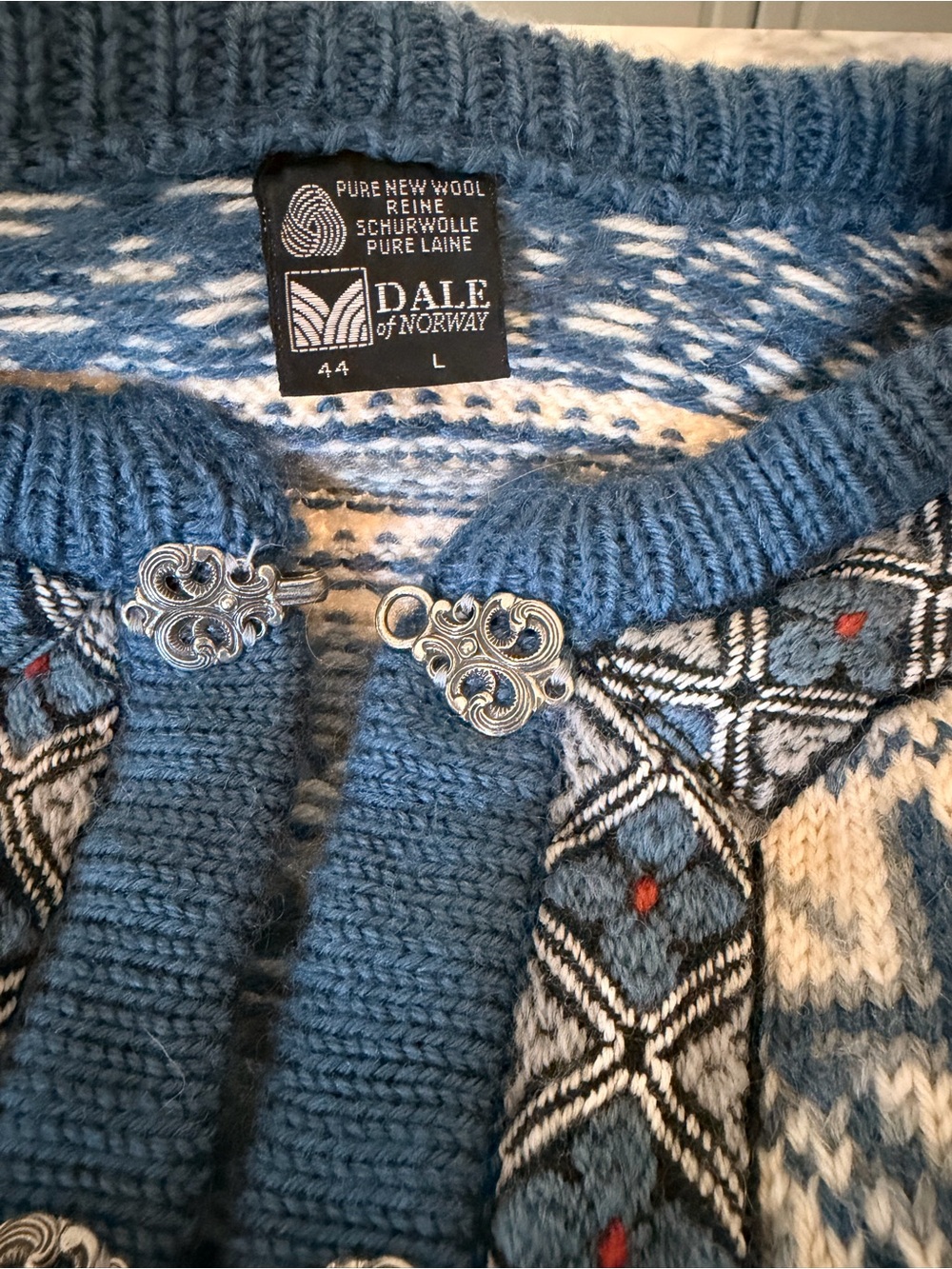 Dale of Norway Wool fair isle Nordic Cardigan Sweater sz M L - Picture 4 of 5